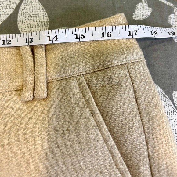 🤩”Talbots” Stylish Wool Blend Tan Wide-Leg Cuffed Pants w/ Pockets Size 10 💛 - Picture 12 of 15